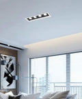 4 Pack Adjustable Recessed Led Downlights With Snap Swivel Angles And Clean Aluminum Trim, 3000K Warm White in modern living area ceiling