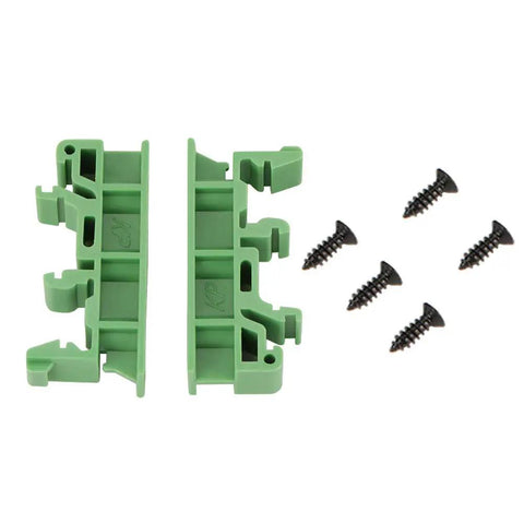 Ten Pack DIN Rail PCB Mounting Brackets For 35mm C45 Rails Green Clips For DIY Electrical Projects Durable Holder Carrier Mounting Clips Easy Snap In Includes Ten Sets For Secure PCB Mounting with screws