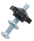 Beefy T Track Knob And Hardware Kit With 1/4-20 Screws 1-3/4 In 1/4 In Black Hex Nuts and washers shown in detail