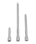 Pro Grade Chrome Vanadium Socket Extension Set With One Quarter Inch, Three Eighths Inch And One Half Inch Wobble Extensions