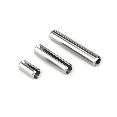 Slotted Spring Pins 304 Stainless Steel Split Dowel Roll Pin Set 1.5mm To 6mm Diameters shown in various sizes