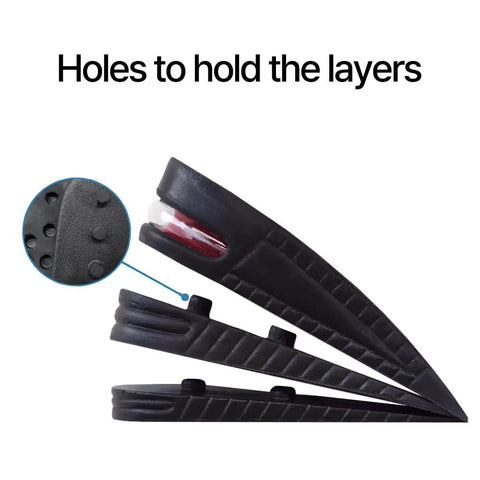 Height Boost Shoe Inserts With 3 Adjustable Layers For Men And Women, 2.5 Inch Lift, Discreet Natural Looking Elevation, Air Cushioned Heel Caps For All Day Comfort And Impact Absorption