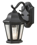 Martinsville Style Outdoor Wall Lantern For Patio One Light 100 Watt Black Finish Weatherproof Suitable For Wet Locations cETL Listed Exterior