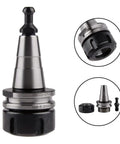 Boss Grade Killer ISO30 ER32 Balance Collet Machined From Premium Stainless Steel For CNC Milling Lathe Operations With Dead Nuts Pull Stud Mount System Setup, detailed view with pull stud.