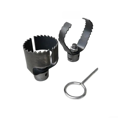 Heavy Duty Two Piece Drain Auger Attachment Set For Sink And Tub Clogs Featuring Thickened Steel Cutters and Ring Wrench.