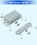 Heavy Duty Magnetic Door Catch 30 Pound Pull Force Stainless Steel All Metal Housing dimensions