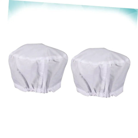 Top Shelf Cotton Work Hat And Cleanroom Cap Duo For Doctors And Nurses White Pair heavy duty breathable cotton caps for medical staff.