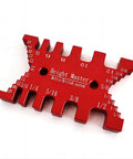 Heavy Duty Aluminum Dovetail Jig And Tenon Caliper Card Gauge For Woodworking Projects showing a precise red height master gauge.