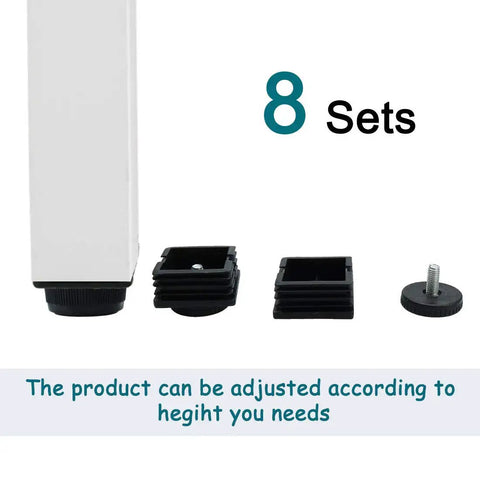 M8 Leveling Feet 50x50mm Square Insert Adjustable Furniture Glide Set Of 8 for sturdy furniture stabilization with height adjust