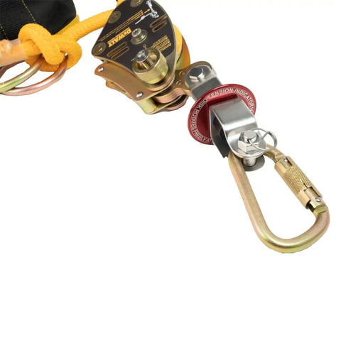 Top Shelf Workhorse Temporary Horizontal Lifeline System Featuring 100 Foot Heavy Duty Weather Resistant Kernmantle Rope For Four Crew OSHA Compliant Safety Rig