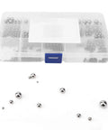 510 Pieces M2 M8 Steel Bearing Ball Classification Kit Built Tough For Heavy Duty Industrial Use With Hardened Balls High Hardness And Load Capacity For Precise Long Lasting Performance, plastic organizer with steel balls
