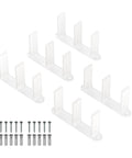 5 Pack Sliding Closet Door Floor Guides Fit For 1-3/8 Inch Thick Doors White Universal ABS Bottom Guides For Cabinet Floors With Screws