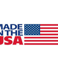 "Made in the USA" text with American flag in red, white, and blue colors, symbolizing American manufacturing and production.