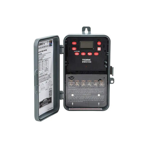 Plug-and-Play Astronomic 7 Day Time Switch for Auto On Off Scheduling, 120 277 VAC, 1 Channel DPST Dry Contact, digital display