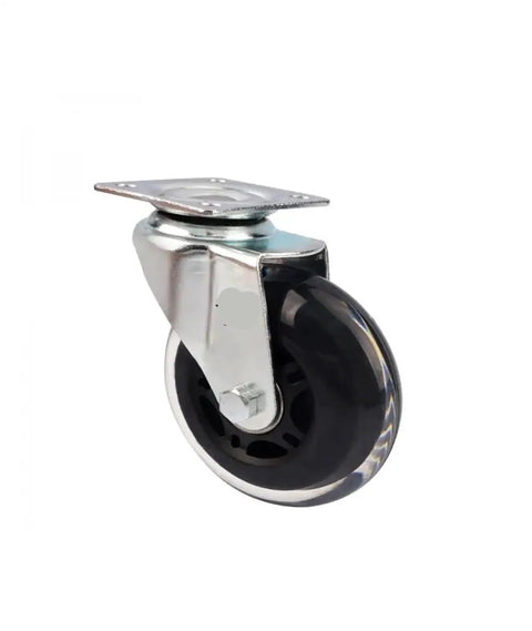 Five Piece Set Of 3 Inch PU Casters For Furniture Polyurethane Transparent Stem Wheels High Capacity Smooth Rolling Heavy Duty Mobility