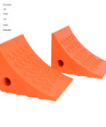 Heavy Duty Rubber Wheel Chocks for Trailers, No Slip Curved Design, 30,000 Lb Capacity, orange rubber chocks pair