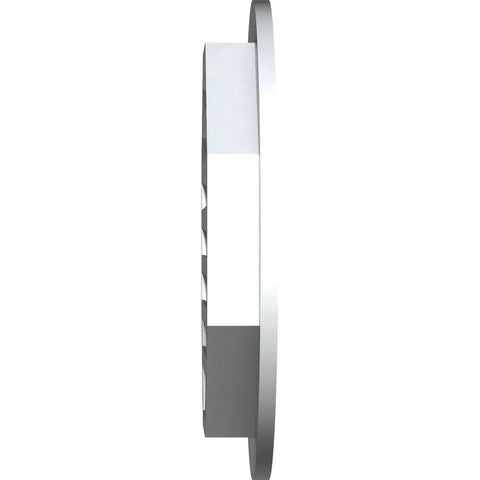 Side profile of Round Gable Vent With Tough PVC Build And Flat Trim Frame 1x4 Attic Vent Weatherproof And Low Maintenance 12x12 Opening