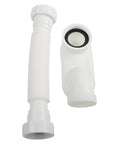 Flexible Rubber Drain Trap With G1-1/2 Threaded Ends For Bathtub Drain Applications And Straightforward Integration shown in white rubber, flexible design.