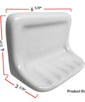 White Glazed Ceramic Soap Dish For Bathroom Wall Mount With Tile Adhesion Not For Flat Surfaces Includes One Quarter Inch Lip