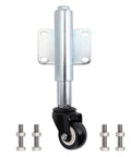 Gate Caster With Spring Loaded Retractable Wheel For Wooden Gates And Yard Fences, Two Inch Wheel, Heavy Duty Steel Frame