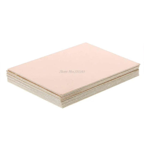 Stack of 10 Pack FR4 Glass Fiber Copper Clad Laminate PCBs, Double Sided Printed Circuit Boards 100x75x1.5 mm for DIY projects