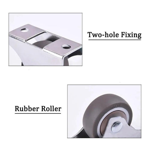 Heavy Duty Fixed Caster Wheels For Carts And Workbenches 2 To 4 Pack Non Swivel Castors metal top plate showing two-hole fixing
