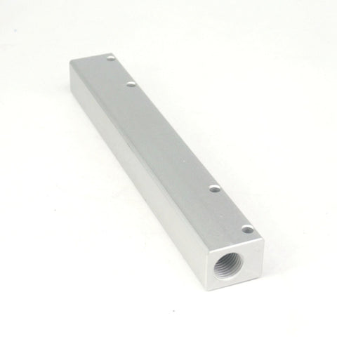 G1 4 Inch BSP Port Pneumatic Manifold Block, 5 Way 7 Port Aluminum Splitter, solid aluminum bar with threaded holes