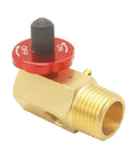 Heavy Duty Air Tank Manifold With Shut Off Valve And Relief Valve, Easy Fill Port, Gauge Compatible, 1/2 MNPT Tank Port, angled view