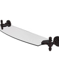Retro Dot 18 Inch Glass Shelf Antique Bronze With Concealed Mounting, Solid Brass Frame, One Quarter Inch Safety Glass