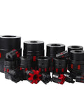 Top Grade 8 To 24mm Flexible Jaw Coupler For D40L66 Ballscrew Motors With Steel Shaft Spider Hub in various sizes.