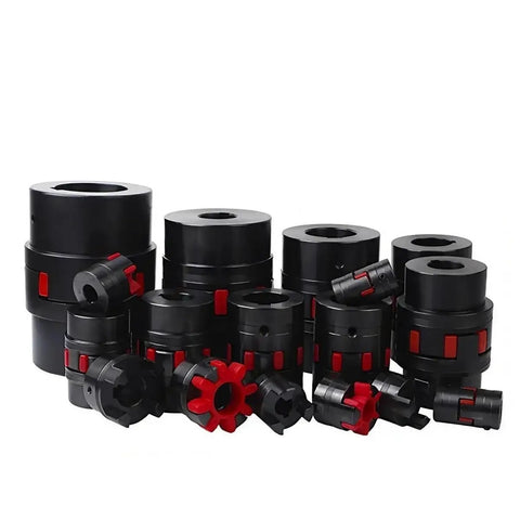 Top Grade 8 To 24mm Flexible Jaw Coupler For D40L66 Ballscrew Motors With Steel Shaft Spider Hub in various sizes.