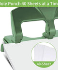 Heavy Duty Three Hole Punch For Binder With Large Chip Tray, 40 Sheet Capacity, Fifty Percent Less Effort Lever, metal paper puncher