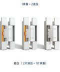 Invisible Door Hinge Self Closing Hydraulic Silent Buffer Soft Close Hidden Design For Cabinets Furniture shown in three angles.