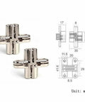 Hidden Cross Hinges For Doors 4 Pack 180 Degree Opening Stainless Steel Satin Finish Invisible Gate Hinges product with diagram
