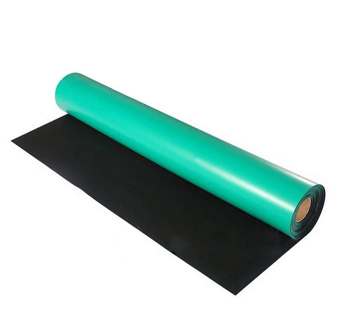 ESD soldering mat roll, green rubber surface, anti-static, 23.7 x 118 in