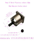 Beefy 42mm Geared Stepper Motor Reducer For 3D Printers Gearbox Drive With High Torque And Smooth Low Noise Performance 1 Piece Gear Ratio From 1 To 139 Ideal For Precise Fast Printing, shown with dimensions and label details.