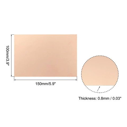 Five Pack FR4 Copper Clad PCB Boards For Prototyping 150 By 100 mm 0.8 mm Thick Single Sided Copper Laminate detail view