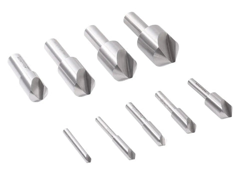 Nine Piece HSS Countersink Set, Precision Ground 90 Degree Flutes In A Durable Case, Pro Grade Countersink Bits for Wood and Metal