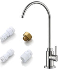 Top Tier Stainless Steel Reverse Osmosis Faucet With High Arc Swivel Spout And Single Handle For Kitchen Sink Bar Or Rv Drinking Water Filter Setup Sweet Smooth Flow with installation parts.