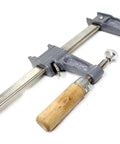 6 Inch Adjustable F Clamp With Wooden Handle And Precise Fine Adjustment Up To One And A Quarter Inch For Woodworking And Metalworking
