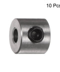 Side view of set screw shaft collar, stainless steel, 8mm OD, 7mm wide, 3mm bore, 10-piece set