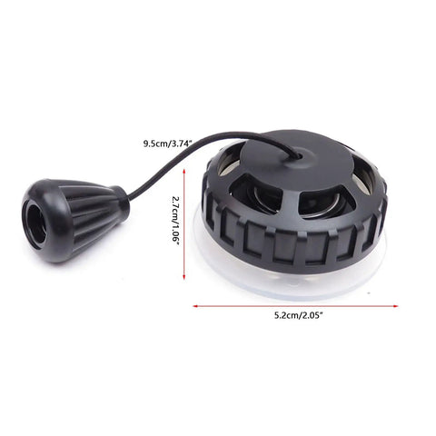 Overpressure Valve For Scuba Diving Lift Bags And BCD Pressure Relief Valve in black ABS and steel spring, side view