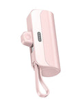 No Sweat Battery Charging Case For Rechargeable Cells Solderless DIY Power Bank Housing, compact pink design with USB port.
