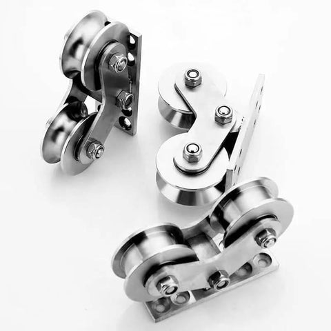 Go To Heavy Duty Groove Wheel Pulley Set With 304 Stainless Steel Bearings For Wire Lift, viewed from multiple angles