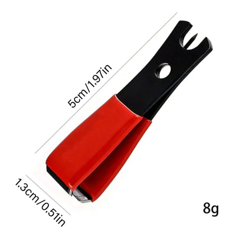Premium Stainless Steel Line Cutter for Fishing with ergonomic handle and multifunctional tackle scissors showing size dimensions
