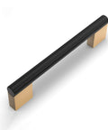 Five Inch Black And Gold Knurled Cabinet Pulls Set Of Ten Heavy Duty Drawer Handles For Kitchen Cabinets And Cupboards With Five Inch Hole Centers.