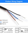 Product Wiring Diagram for Rugged Outdoor Photoelectric Beam Sensor 0 To 20 Meters Laser Photoelectric Switch With NPN Normally Open Output 6 To 36V DC Ideal For Industrial Automation CNC Gear Doors Conveyors Counting And Positioning, 3-wire cable