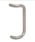 Clear Anodized 9 Inch Centerline To Centerline Heavy Duty Solid Aluminum Pull Handle With One Inch Diameter Supports And A Two And A Half Inch Projection For Standard Door Hardware Installations.