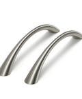 Curved Cabinet Handles 20 Pack Solid Zinc Alloy Drawer Pulls In Brushed Nickel 5 Inch Center to Center Dresser Hardware