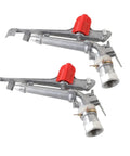 Two 1.5 Inch Zinc Alloy Rotary Sprinklers for Farm, Lawn and Garden, big coverage 360 degree adjustable spray, high flow watering gun.